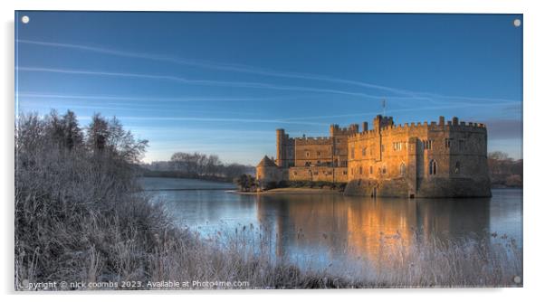 Leeds Castle Frosty Morning Acrylic by nick coombs