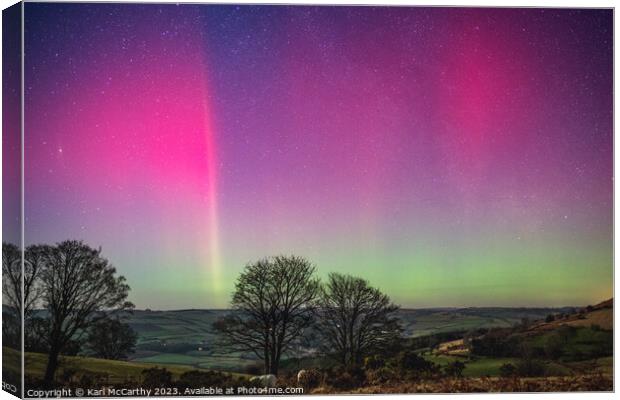 Aurora over the Brecon Beacons Canvas Print by Karl McCarthy