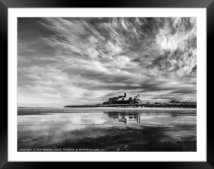 Bamburgh Castle Reflections Framed Mounted Print by Rick Bowden