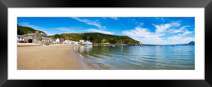 Porthdinllaen Beach Panoramic Framed Mounted Print by Tim Hill