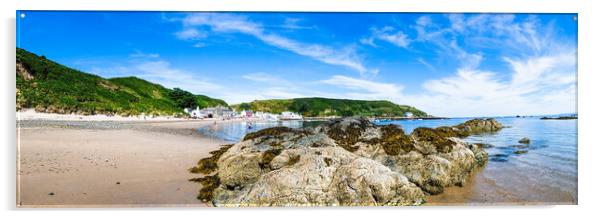 Porthdinllaen Bay Panoramic Acrylic by Tim Hill