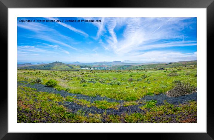 View on Los Valles valley on Lanzarote during springtime. Framed Mounted Print by Kristof Bellens