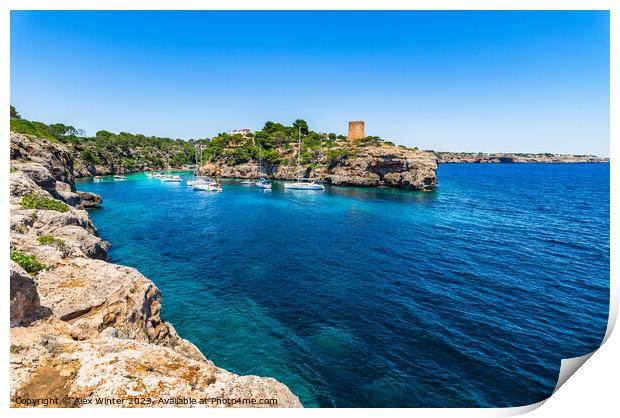 Idyllic bay of Cala Pi beach Majorca Print by Alex Winter
