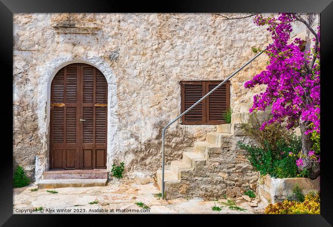 Rustic mediterranean house Framed Print by Alex Winter