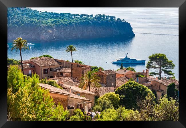 Traditional stone houses at the coast of Majorca Framed Print by Alex Winter
