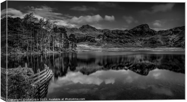 Blea Tarn in Monochrome Canvas Print by phil pace