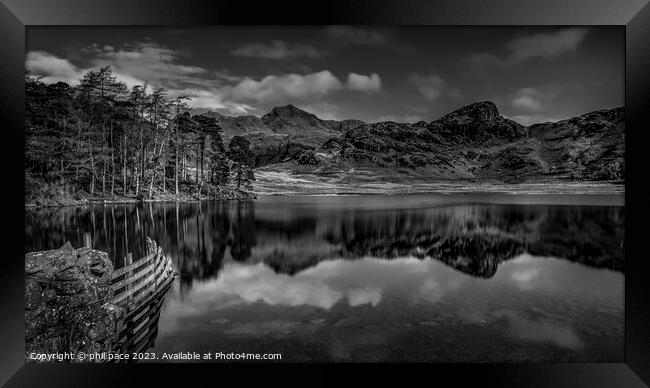 Blea Tarn in Monochrome Framed Print by phil pace