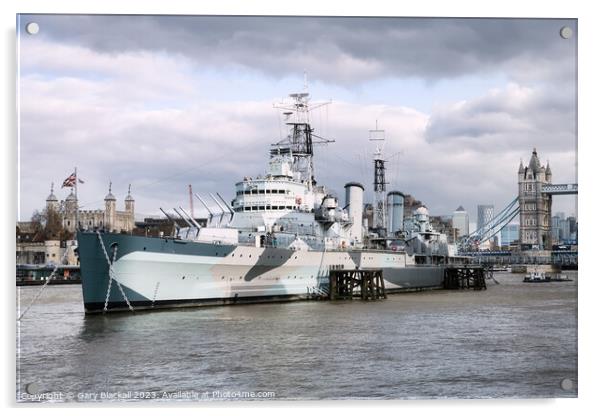 HMS Belfast Acrylic by Gary Blackall