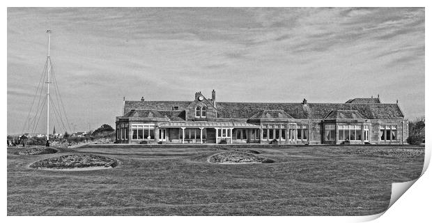 Royal Troon clubhouse and 18th green Print by Allan Durward Photography