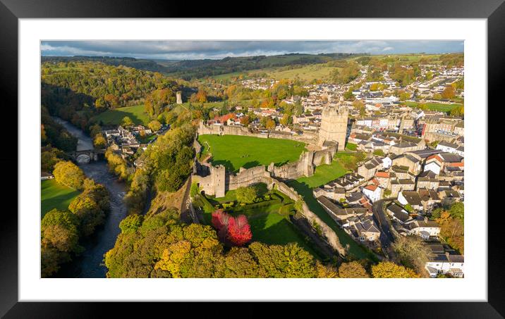 Richmond Castle North Yorkshire Framed Mounted Print by Apollo Aerial Photography
