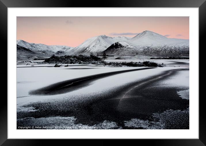 Sunrise at Lochan na h Achlaise Framed Mounted Print by Peter Paterson