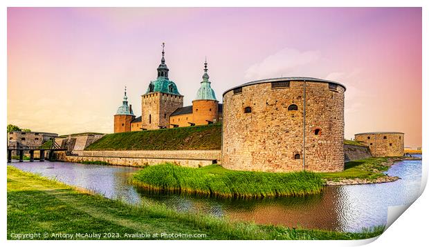 Kalmar Castle at Sunrise Print by Antony McAulay