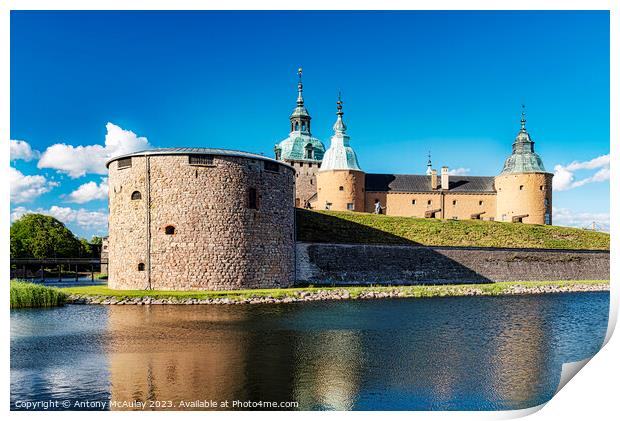 Kalmar Castle and Moat Print by Antony McAulay