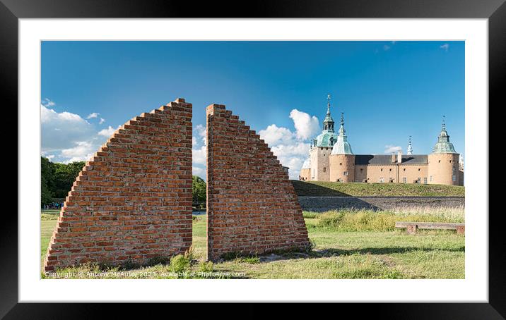 Kalmar Castle Panarama Framed Mounted Print by Antony McAulay