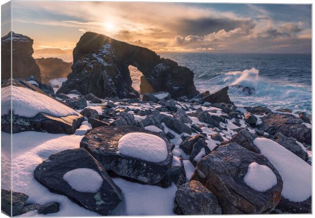 Stac a’ Phris Arch. Isle of Lewis.  Canvas Print by John Finney