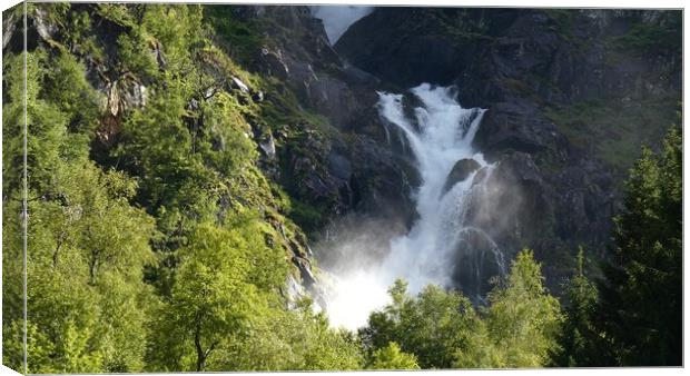 Waterfall in Folgefonna National Park, Norway Canvas Print by Irena Chlubna