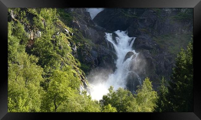 Waterfall in Folgefonna National Park, Norway Framed Print by Irena Chlubna