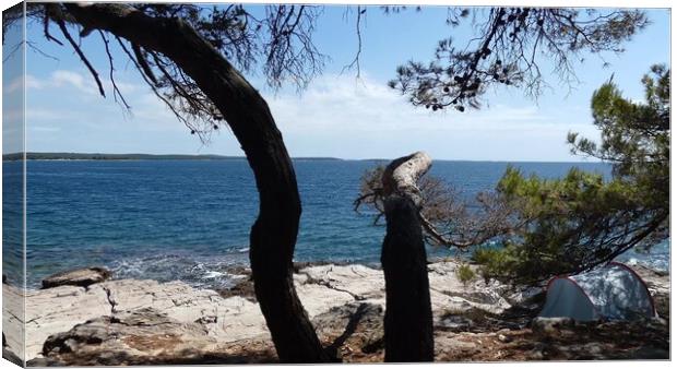 View of the Adriatic sea. Island of Cres. Croatia Canvas Print by Irena Chlubna