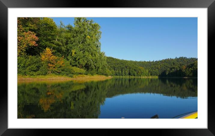 Waterdam and lake Solina, an artificial lake in the Bieszczady Mountains. Poland Framed Mounted Print by Irena Chlubna