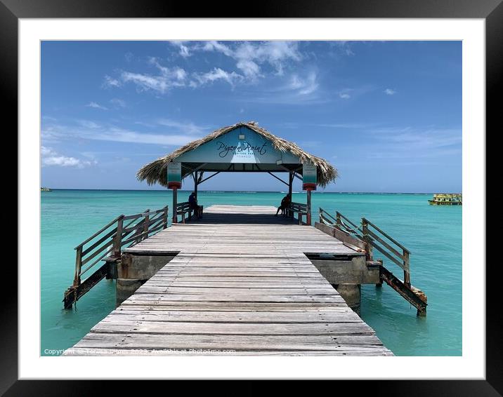 Jetty over tropical waters  Framed Mounted Print by Teresa James