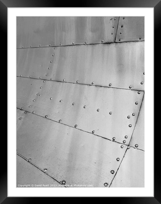 Weathered Aluminium Aircraft Skin Framed Mounted Print by David Pyatt