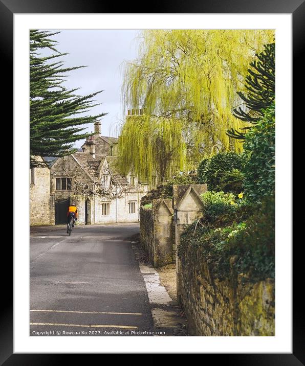 Bathampton in Spring time - Willow tree  Framed Mounted Print by Rowena Ko