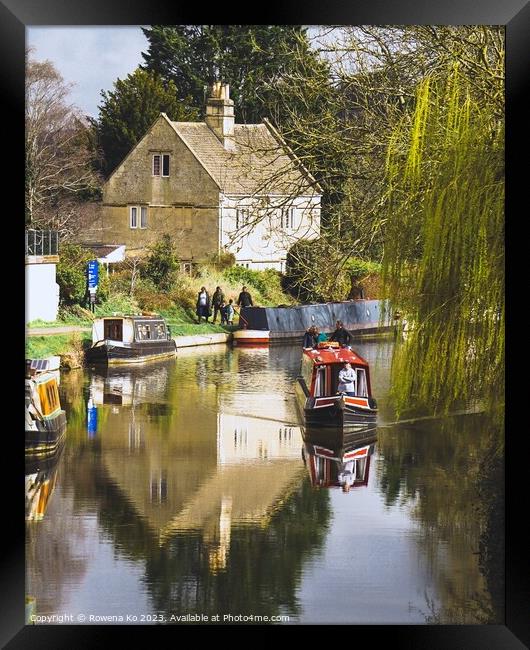 Bathampton in Spring time - Canal  Framed Print by Rowena Ko