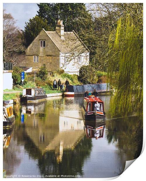 Bathampton in Spring time - Canal  Print by Rowena Ko