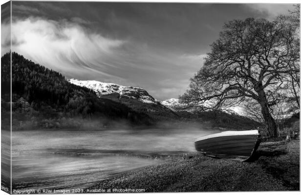 Morning Mist Loch Eck Canvas Print by RJW Images
