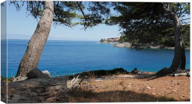 View of the Adriatic sea. Island of Cres. Croatia Canvas Print by Irena Chlubna