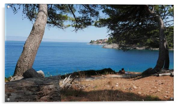 View of the Adriatic sea. Island of Cres. Croatia Acrylic by Irena Chlubna