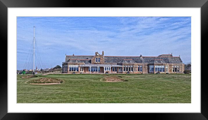 Royal Troon`s 18th green and clubhouse Framed Mounted Print by Allan Durward Photography