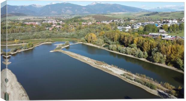 Aerial view of Liptovska Mara reservoir in Slovakia. Water surface Canvas Print by Irena Chlubna