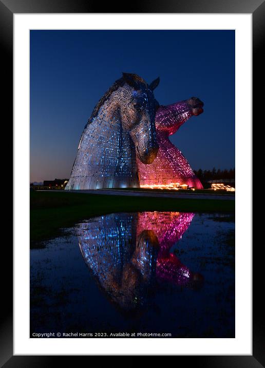 Kelpies sculpture Scotland  Framed Mounted Print by Rachel Harris
