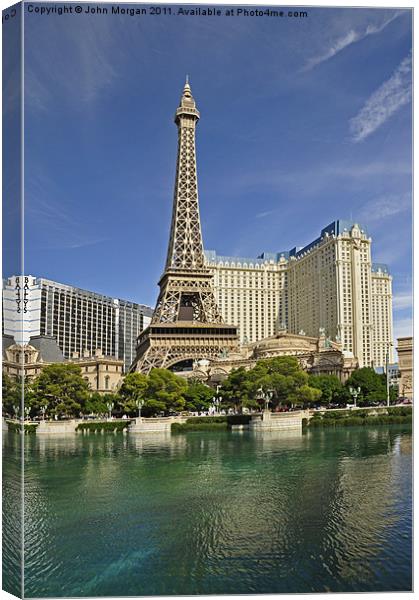 The Eiffel Tower, Las Vegas. Canvas Print by John Morgan