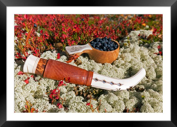 Swedish Knife and Blueberries Framed Mounted Print by Arterra 
