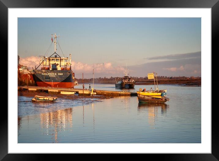 Brightlingsea Harbour in the afternoon sunshine  c Framed Mounted Print by Tony lopez