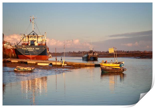 Brightlingsea Harbour in the afternoon sunshine  c Print by Tony lopez