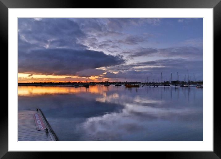 Sky cloudscape over the Brightlingsea Creek  Framed Mounted Print by Tony lopez