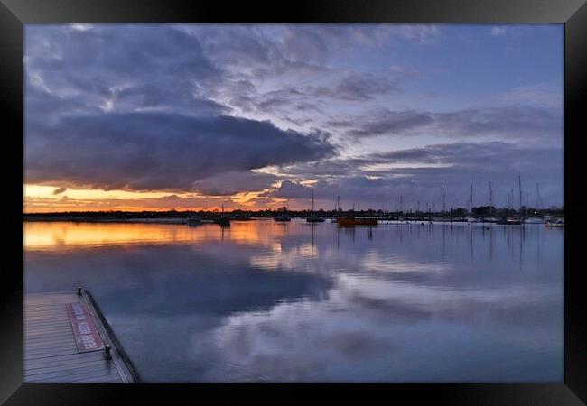 Sky cloudscape over the Brightlingsea Creek  Framed Print by Tony lopez