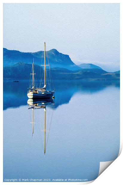 Lone Yacht, Loch Craignish, Scotland Print by Photimageon UK