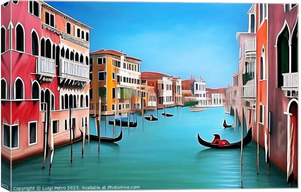 View of the Gran Canal , Venice, Italy. Canvas Print by Luigi Petro