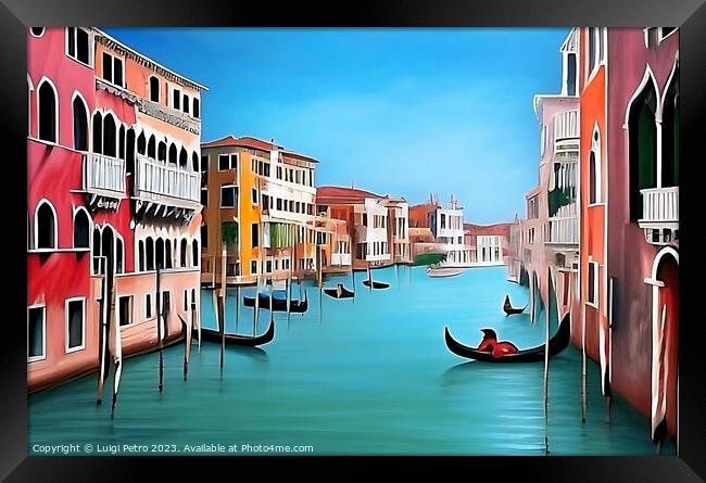 View of the Gran Canal , Venice, Italy. Framed Print by Luigi Petro