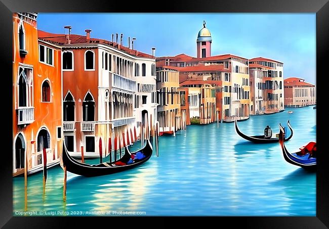 View of the Gran Canal , Venice, Italy. Framed Print by Luigi Petro