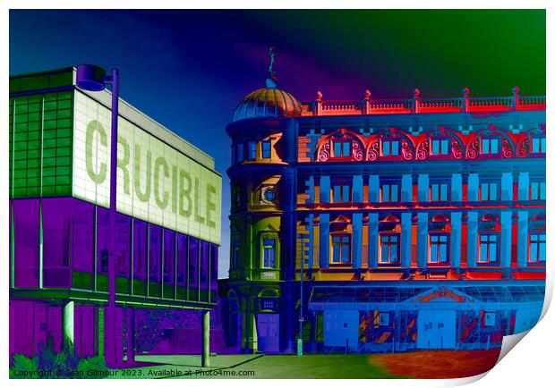 Sheffield Theatres Print by Jean Gilmour