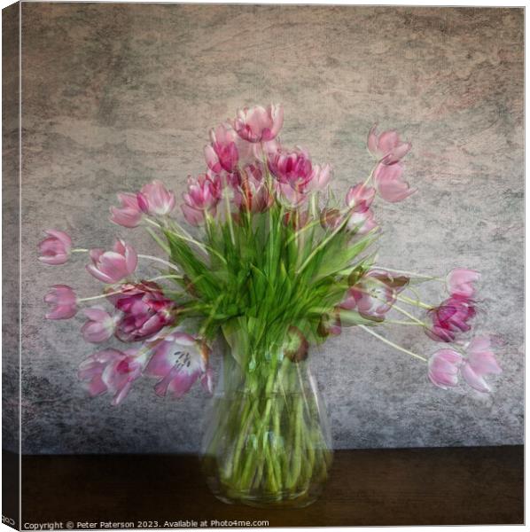 Vase of Tulips Canvas Print by Peter Paterson