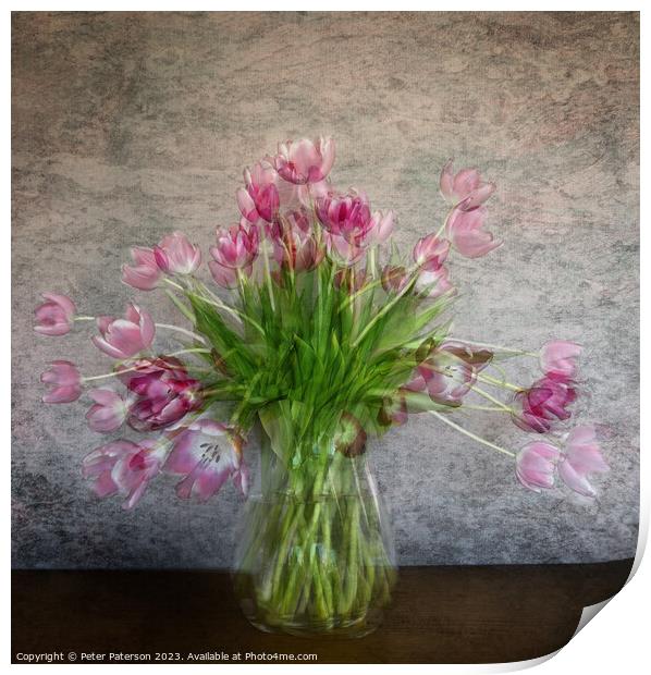 Vase of Tulips Print by Peter Paterson