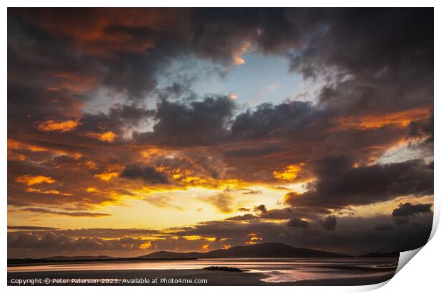 Amazing Sunset over Taransay Print by Peter Paterson