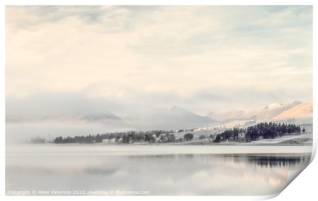 Loch Tulla in morning light Print by Peter Paterson