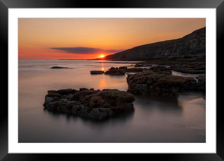 Summer sunset on Dunraven Bay Framed Mounted Print by Sandra Kepkowska